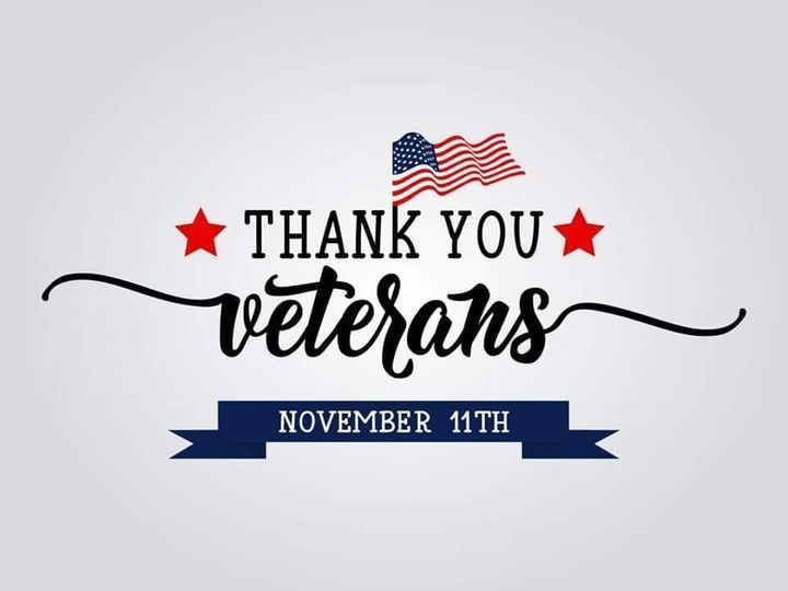 text saying Thank you veterans november 11th and an american flag